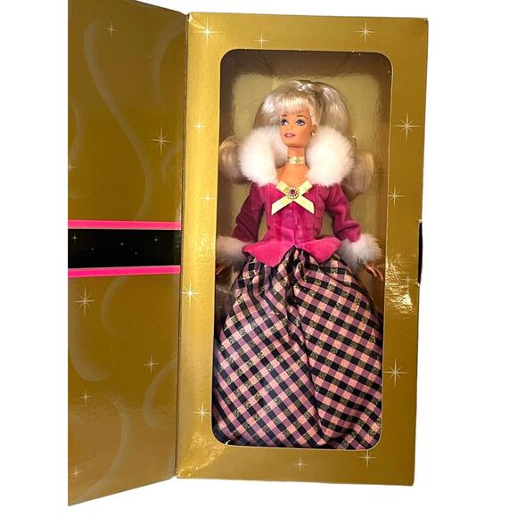 1996 WINTER RHAPSODY BARBIE DOLL Avon Exclusive 2nd In Series Blonde Gold BOX - Picture 5 of 5